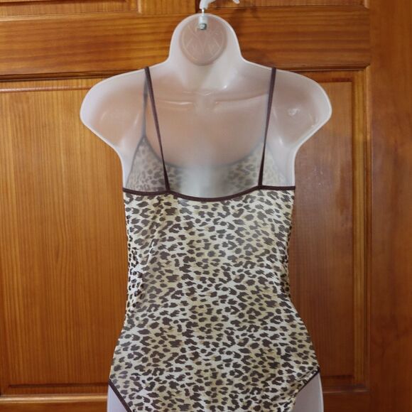 Marilyn Monroe Leopard Print Sheer Bodysuit Large Sheer Animal Statement Piece - Picture 8 of 14
